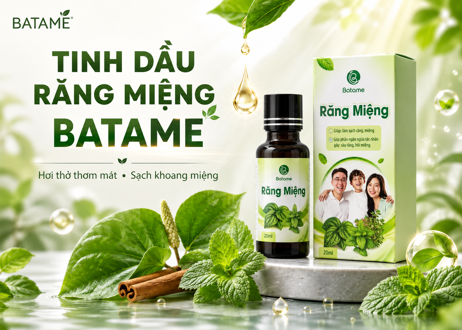 Tinh dầu răng miệng BATAME – Giải pháp chăm sóc hơi thở thơm mát mỗi ngày